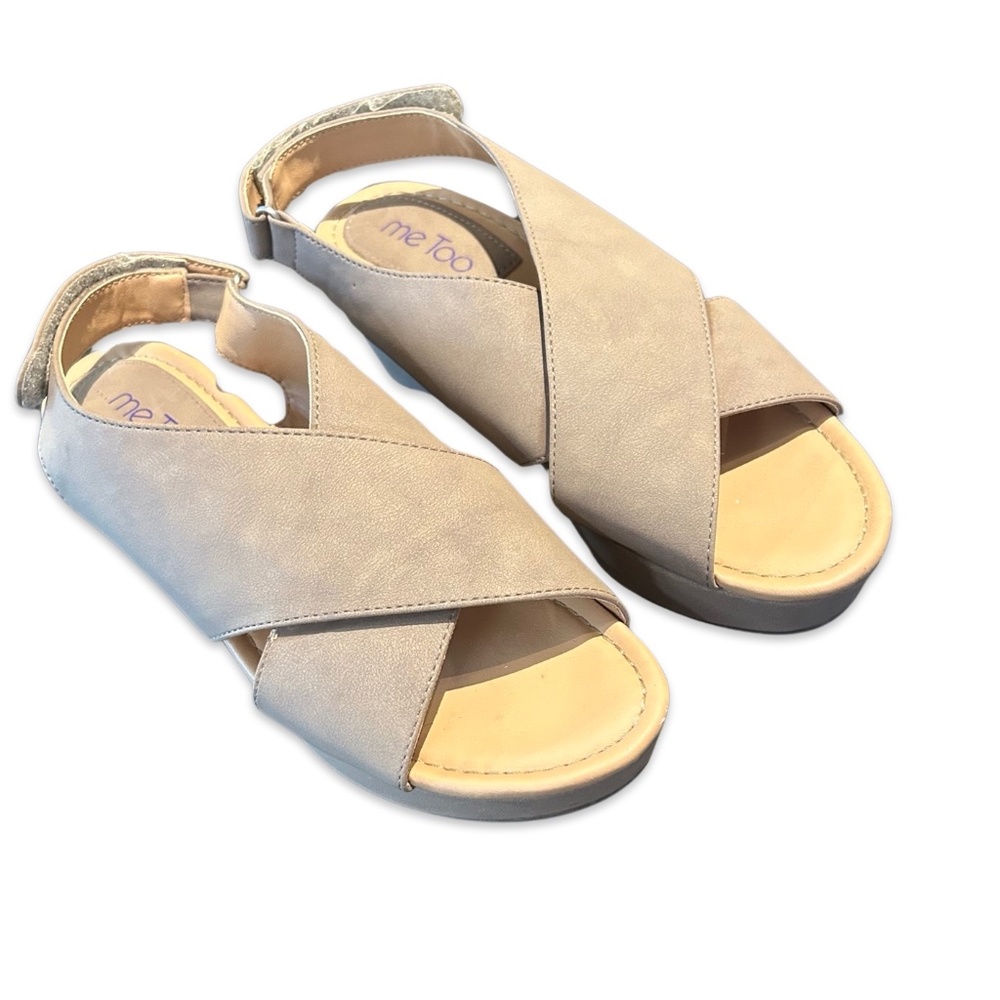 Me Too Women's Nude Open Toe Wedge Size 8M